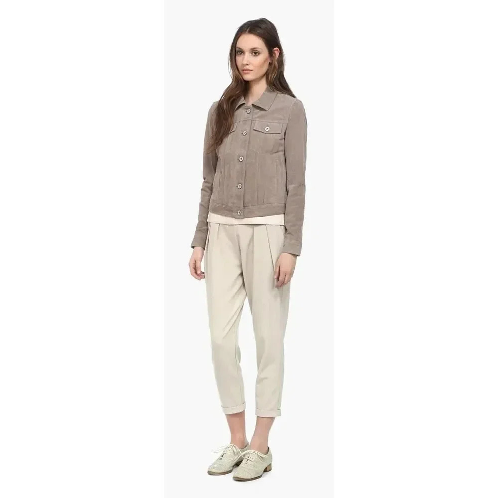 SOIA & KYO Bea Colton Mushroom Suede Jacket Size XL
